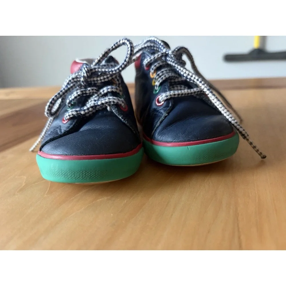 Vintage 90s Stride Rite Toddler Walking Shoes Navy Blue Primary Colors 5 Wide